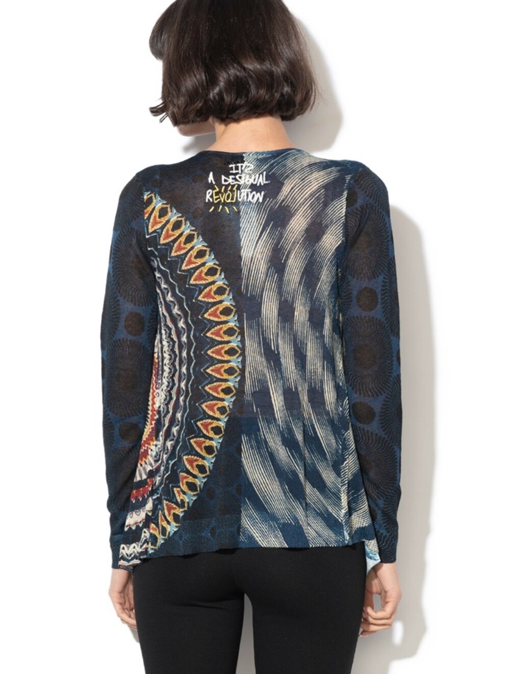 Desigual Tiana Wearable Art Lightweight Cardigan Open Front Mandala Print - Picture 5 of 9